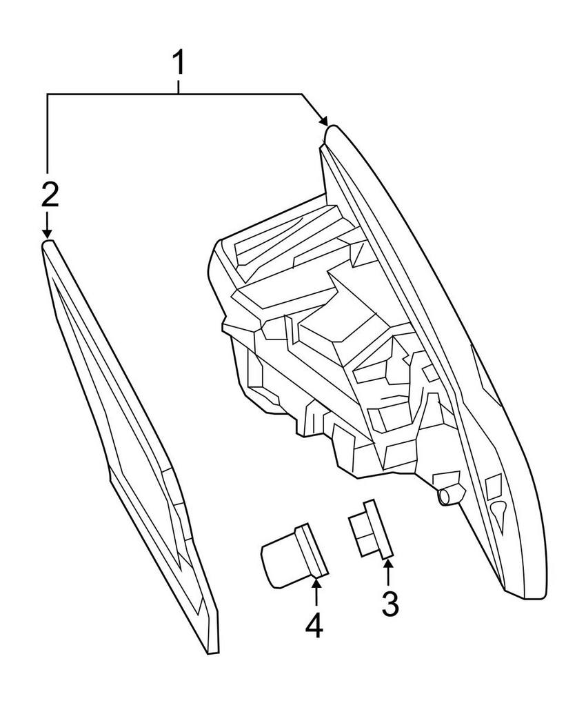 Mercedes Tail Light Assembly - Driver Side Inner 2929064300